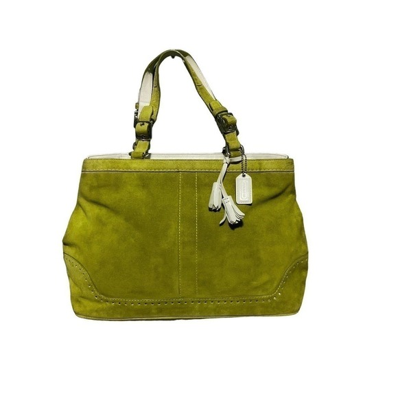 Coach Green and White Satchel - Picture 3 of 16